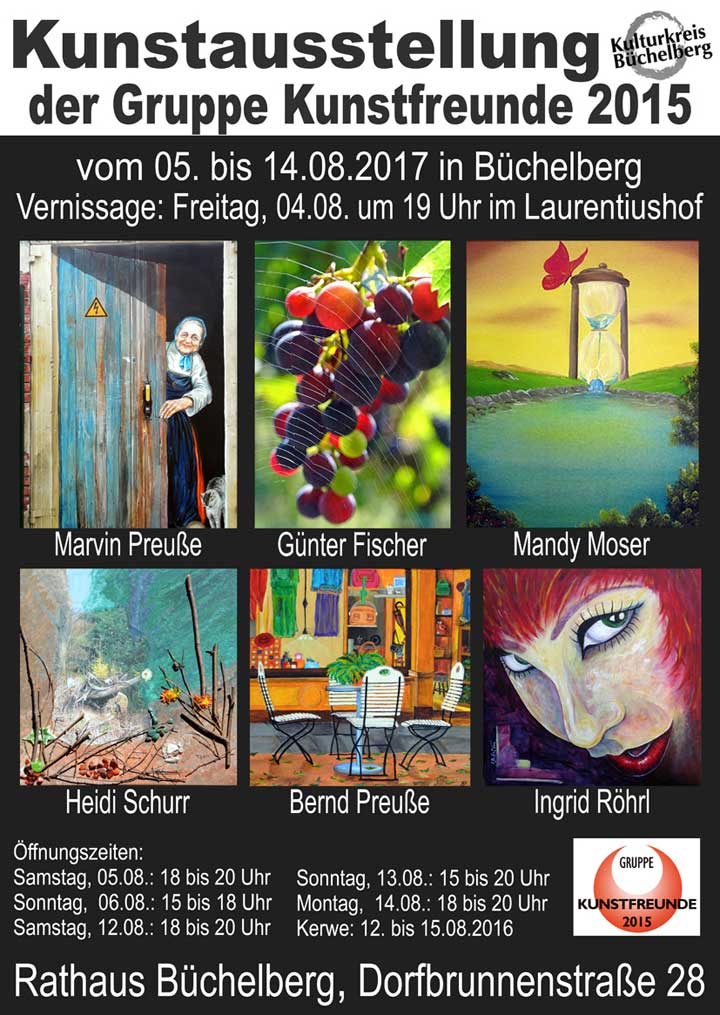 Plakat Kunstausstellung im Rathaus Büchelberg mit 